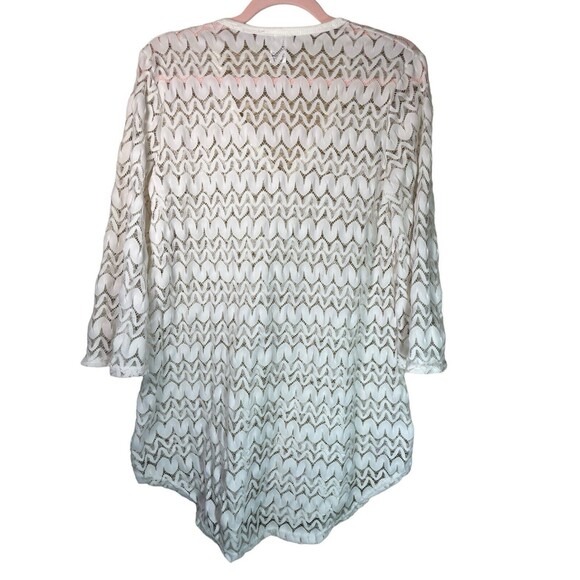 Jordan Taylor women’s Ivory Lace swimsuit V-neck Tunic Cover Up Size large Sheer - Picture 2 of 9